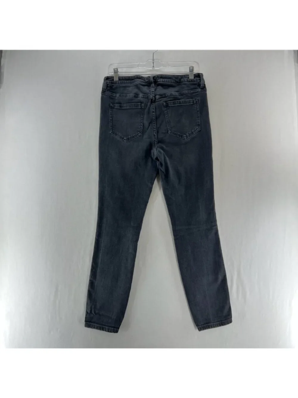 Free People Skinny Jeans Womens 29 Button Fly Stretch Denim High Rise Faded Gray